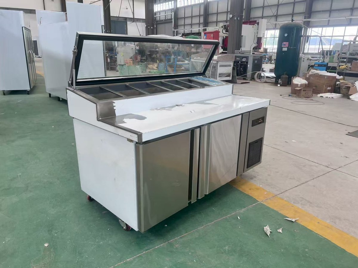 Refrigerated Prep Counter — Chilled prep surface over refrigerated under-storage